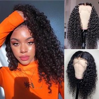 Perruque Full Lace Wig péruvienne naturelle crépue bouclée HD 360, cheveux humains ondulés, bon marché, pour femmes africaines