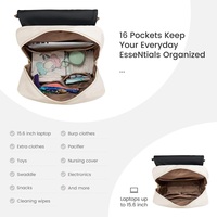 Sac à dos imperméable pour couches de bébé, idéal pour les voyages, avec matelas à langer, poches isothermes pour biberons, sangles de poussette, personnalisable