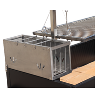 Barbecue au charbon de bois TOSHINE Argentine Santa Maria avec revêtement en poudre, hauteur réglable, table latérale, robuste, pour jardin, personnalisable OEM