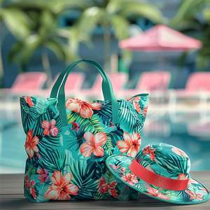 Bolso de Mano de Viaje para Verano 2024 con Logotipo Personalizable, Sombrero Fedora de Playa para Mujer al por Mayor con Cierre de Cremallera y Dos Asas - Product Image 6