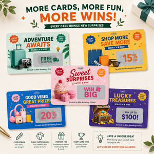 Tarjetas Rasca y Gana Personalizadas para Múltiples Ocasiones, Regalos Promocionales al por Mayor, Regalos Corporativos, Eventos, Programas de Fidelización, Tarjetas Rasca y Gana para Minoristas - Product Image 5