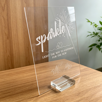 Support de table polyvalent en acrylique pour cartes, panneaux, numéros et plaques nominatives – Supports en acrylique, bases pour cartes de visite, porte-menus, plusieurs tailles