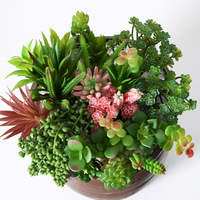 Mini bonsaï artificiel succulent Fanjingfloral, plante verte floquée, décoration murale DIY, ornement pour la maison et le bureau, jardin vertical