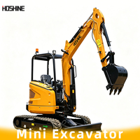 Mini-excavatrice compacte hydraulique de 6 tonnes, petite pelleuse sur chenilles à déplacement rapide, mini-excavatrices avec une vitesse de 4,0 km/h pour la ferme