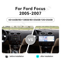 ZWNAV Navigateur GPS à écran tactile Android 15 de 15,8 pouces pour Ford Focus 2005-2007 avec CarPlay Android Auto 5G/WiFi Carte mondiale