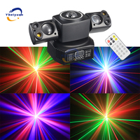 Effet de lumière de scène RGBW 60W, faisceau rouge et vert, laser stroboscopique avec ouverture, télécommande DMX512, DJ, discothèque, bar, KTV, Noël