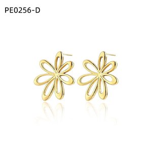 เอมี่ เอมี่ต่างหูรูปดอกไม้ โลหะผสมชุบเงิน เครื่องประดับแฟชั่นสตรี PE0256 - Product Image 3