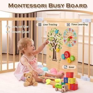 Grand parc en bois pour bébés tout-petits Caractéristiques de sécurité Barrière de jeu intérieure/extérieure pour chambre à coucher-Plastique Métal - Product Image 6