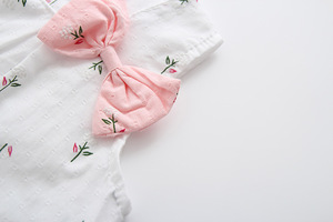 Vestidos para Niñas E2woo, Ropa Infantil Coreana 2022, Vestido de Verano para Niñas, Color Sólido, Lazo en el Hombro, Estampado Floral - Product Image 6