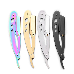 Manual <b>Razor</b> Stainless Steel <b>Single</b> <b>Blade</b> Face Shaving Hair Removal Rainbow Gold Silver Black - Product Image 1