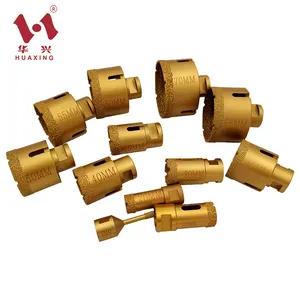 diamond core drill bits gold brazed vacuum hole cutter OEM M14 5/8-1 diamond set of drills for Angle grinder