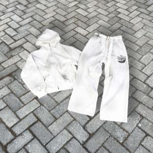 Conjunto Deportivo Personalizado de Fabricante, Sudadera con Lavado Ácido Desteñido al Sol, Conjunto de Jogger Apilado, Chándal Unisex para Hombre - Product Image 3