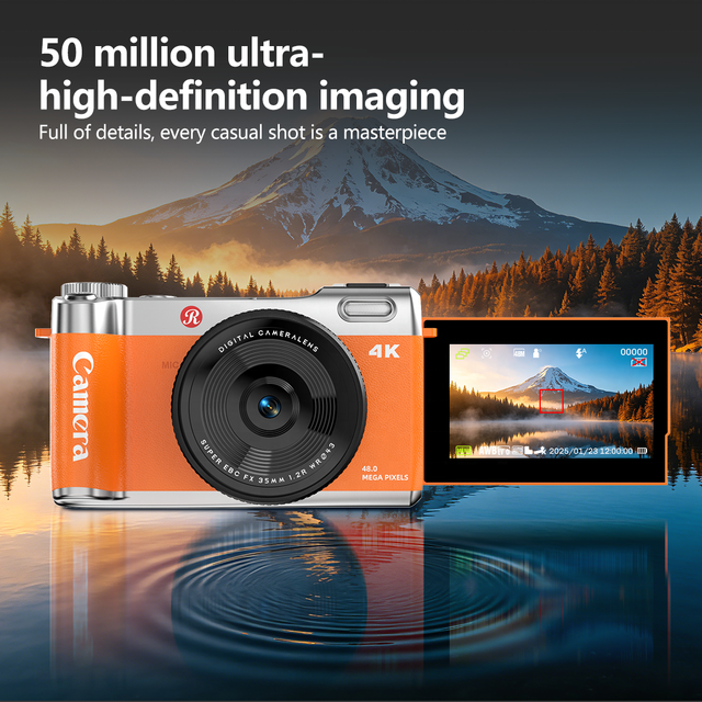 Hot Selling 64MP Auto Focus 18x Zoom CMOS Anti-Shake Compact Vlogging Photography 4K 30FPS Digital WIFI Camera 3.0" IPS Screen