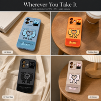 Coque de téléphone iPhone 16 Pro Max en TPU avec motif imprimé, applique nœud, autocollant cœur, paillettes, mignonne, bicolore, 2-en-1, vente en gros