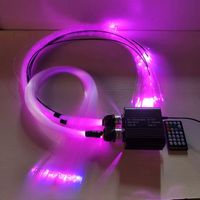 Machine à fibres optiques à double tête 16W avec effets scintillants et changement de couleur RGBW, télécommande RF incluse, pour plafond de voiture et plafond de maison, effet ciel étoilé