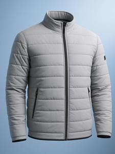 <b>Men</b> Quilted Winter <b>Jacket</b> <b>Thermal</b> Puffer Coat With Windproof Insulated Fabric Designed For Outdoor Sports Travel And Casual Use - Product Image 5