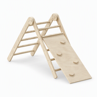 Montessori Modern Houten Rechthoekige Klimrek voor Kinderen - Opvouwbaar, Afneembaar, Multifunctionele Glijbaanset, Binnen Speeltuin