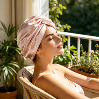 Gorro de Dormir Ajustable 100% Seda Pura para Cuidado del Cabello Unisex, Deportes y Ciclismo, 22 Momme, Turbante de Seda Natural - Todas las Temporadas