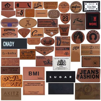 Étiquettes de jeans cousues en relief avec patch de logo de haute qualité authentiques étiquettes en cuir personnalisées incluses