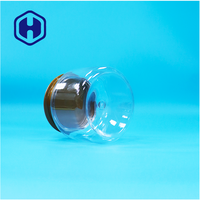 Pot rond en plastique transparent PET à large ouverture avec couvercle brun, sans BPA, étanche, pour collations, aliments pour bébés, qualité alimentaire