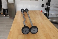 Vente en gros d'haltères droites et courbées à barre fixe pour gymnase et usage domestique
