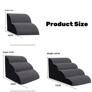 Rampa para Perros Pequeños, Curva, Duradera, Lavable, de Espuma Gris, para Interiores, Cama Alta para Mascotas, Escalera de Espuma para Perros, Escalera para Perros para Cama - Product Image 6