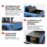 Zolionwil Housse de benne pliante imperméable pour Ford Ranger 2017 2018 Quad Hard 3 plis pour camion de 5 pieds 2019-2023