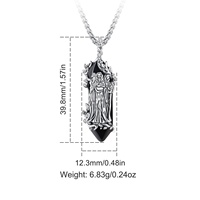 Collier Pendentif Triple Déesse Hécate Plaqué Argent avec Obsidienne et Améthyste, Bijoux de Protection Wiccan en Gros