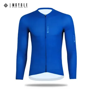 Mcycle Breathable Men's Cycling Clothing Pro Team Sublimation Bicycle Bike Shirt Solid Color Long Sleeve Solid Cycling Jersey
