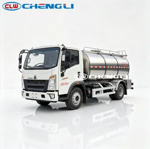 Camion-citerne à lait frais HOWO 4X2 6m³ - Fabricant - Isolation SUS304 - Citerne de transport laitier de 6000 litres - Prix usine bas - Product Image 4