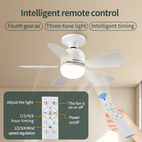 Petite mini prise de lumière de ventilateur LED à 5 lames décorative moderne chambre intérieure gradation de vitesse en continu petite lampe de ventilateur