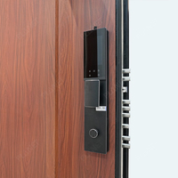 Charnières de porte en aluminium robuste de haute qualité, design français, sécurité, porte battante d'entrée avec serrure intelligente pour villa