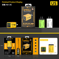 Adaptor Charger Super Cepat 6 Port dan Adaptor Daya Usb c dengan Colokan Uk Eu Us dengan 2*tipe C+4*usb untuk Pengisi Daya iphone