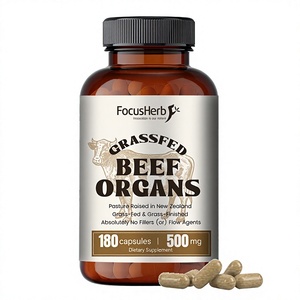 FocusHerb Grass Fed 5 in 1 Beef Liver <b>Heart</b> Kidney Pancreas Spleen Plant-Based Organ Capsules for Immune Support for Men & Women - Product Image 1