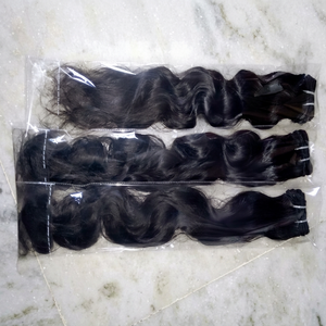 Tejido de cabello crudo Temple. Textura hidratante Remy Indian Pure Virgin Calidad sin procesar Wafting Tejido de cabello natural - Product Image 1