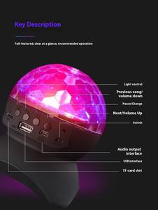 Lumière de projecteur de Noël pour <span class=keywords><strong>haut</strong></span>-<span class=keywords><strong>parleur</strong></span>, <span class=keywords><strong>boule</strong></span> disco de scène RVB LED, lumière de fête rotative colorée pour décoration KTV - Product Image 4