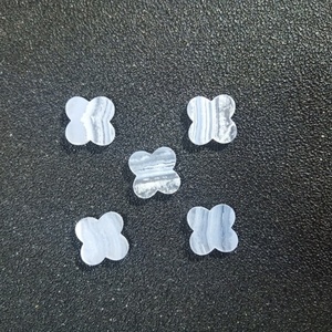 Calcedonia Púrpura, Ágata Natural, Trébol de 12 mm, Piedras Sueltas para Conjunto de Trébol - Product Image 4