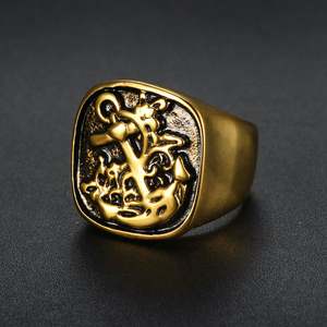 Anneaux punk ODM, anillo de hombre, acier inoxydable 18K, navire de guerre, navigation, anneaux punk gothiques pour hommes - Product Image 3