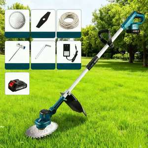 Tondeuse à gazon électrique multifonctionnelle 24V rechargeable avec lame et fil pour l'entretien du jardin - Product Image 1