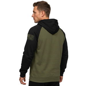American Men's Casual Vintage 100% Cotton Custom Logo Long Sleeve Winter Hoodie Lined <b>Towel</b> Embroidery - Product Image 2