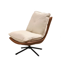 Chaise longue pivotante de luxe de style mid-century moderne avec structure métallique pour hôtel et bar à domicile