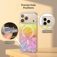 Coque IMD TPU pour iPhone 18 17 ProMax, dégradé coloré, coque colorée de rêve, paillettes, charge magnétique, étui de téléphone portable