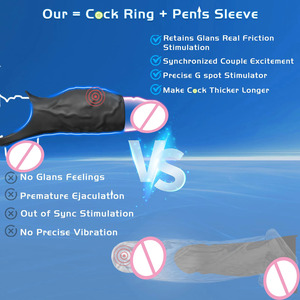 Vibrator <strong>Penis</strong> <strong>Sleeve</strong> Cock Ring Ejaculation Extender for <strong>Penis</strong> Testicles G Spot Stimulation Couples Adult <strong>Sex</strong> <strong>Toys</strong> for Men <strong>Women</strong> - Product Image 6