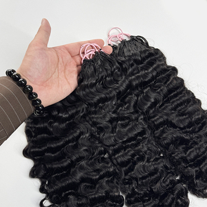 Cabello de ganchillo Goddess Curls, cabello humano negro natural, pre-enrollado, con puntas rizadas suaves, para trenzas bohemias. - Product Image 3