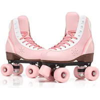 Patins à roulettes quad pour adultes RS Professional de haute qualité en microfibre, patins à roulettes à quatre roues pour femmes, motif arc-en-ciel