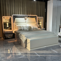 Ensemble Complet Chambre à Coucher Moderne en Bois, Lit Grand Format (King Size), Mobilier Luxueux pour Maison, Lits Queen et Ensemble Complet de Chambres à Coucher