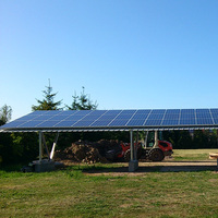 Structure de carport solaire en aluminium imperméable Sunforson à angle fixe pour panneaux photovoltaïques, pour le stationnement