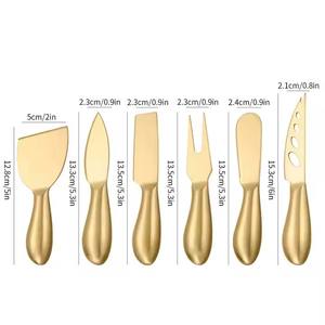 사용자 정의 로고 6 피스 스테인레스 스틸 치즈 나이프 스프레더 세트 선물 상자가있는 금속 치즈 버터 스프레더 - Product Image 2