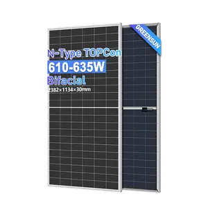 Elite Grade A Topcon 620W 630W Bifacial Double Glass Paneles Solaes Factory In China