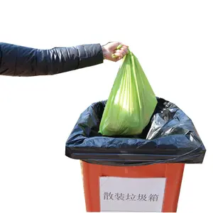 Sac poubelle biodégradables en plastique, sacs de fruits biodégradables, impression à décalage, sacs en PLA sur rouleau, fabrication de taille personnalisée